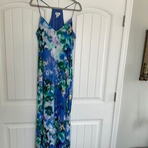 Nicole Miller Blue and Green Maxi Dress
